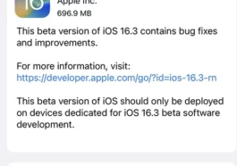 Mise à jour iOS 16.3 bêta 2