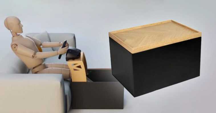 Cette table en bois cache un cockpit compact pour votre volant et vos pédales 1 Cette Table En Bois Cache Un Cockpit Compact Pour Votre