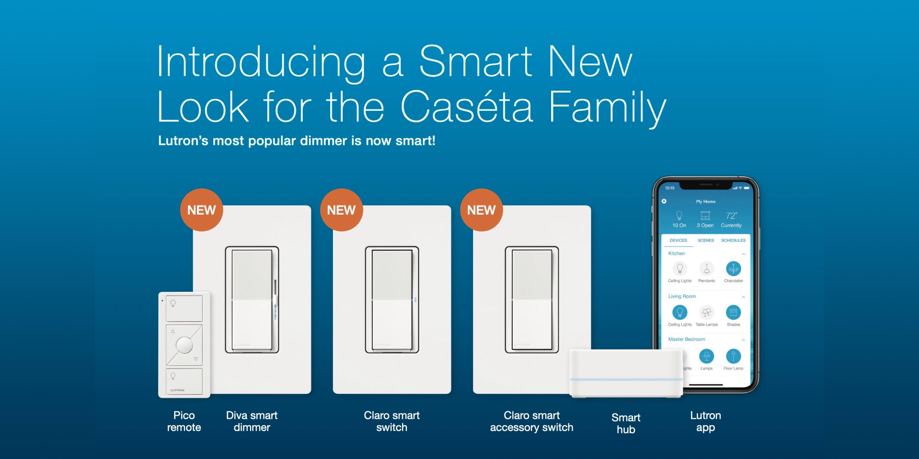 Lutron Diva and Claro HomeKit dimmer/switch launches in six colors, new accessory for multi-location control Lancement du gradateurinterrupteur Lutron Diva et Claro HomeKit en