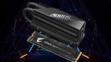 Gigabyte associe le SSD Aorus Gen5 à un dissipateur thermique passif gargantuesque 9 Gigabyte pairs Aorus Gen5 SSD with a gargantuan passive heatsink