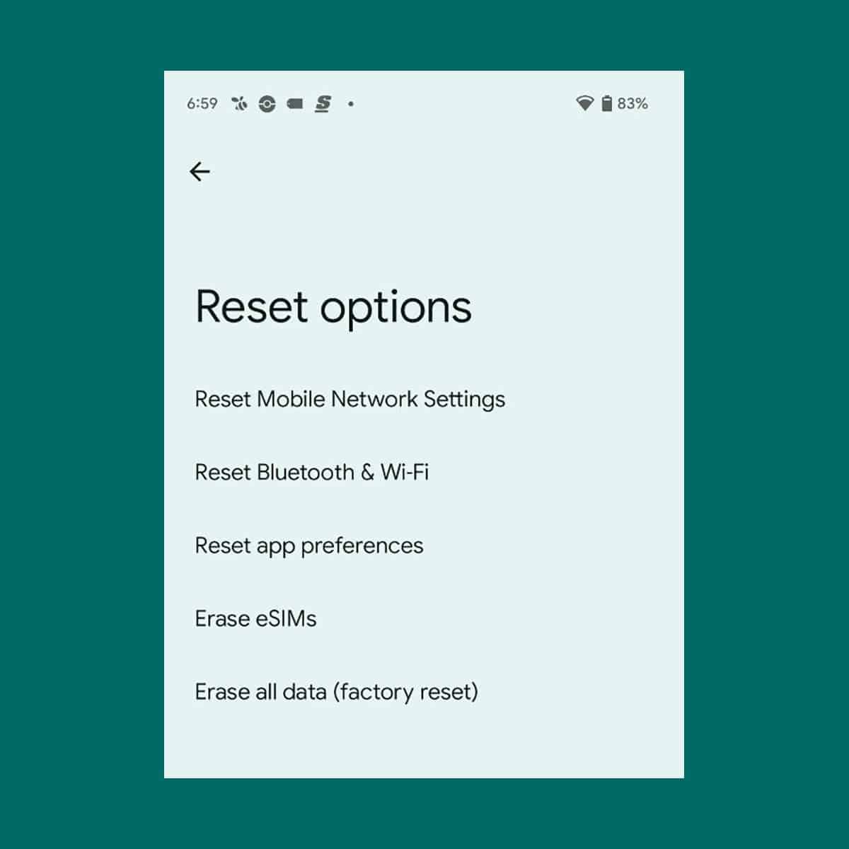 Options Android 14 4eset
