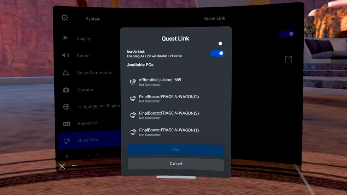 comment jouer à des jeux steam sur oculus quest 2