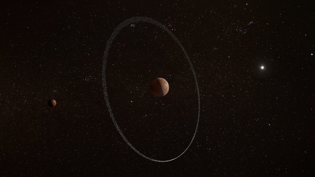 Un anneau mystérieux a été découvert autour de la planète naine Quaoar - il ne devrait pas être là 2 Illustration montrant l'anneau de débris autour de la planète naine Quaoar. Crédit : ESA