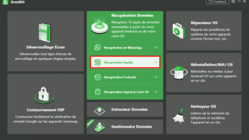 Sélectionnez le mode de Récupération Rapide
