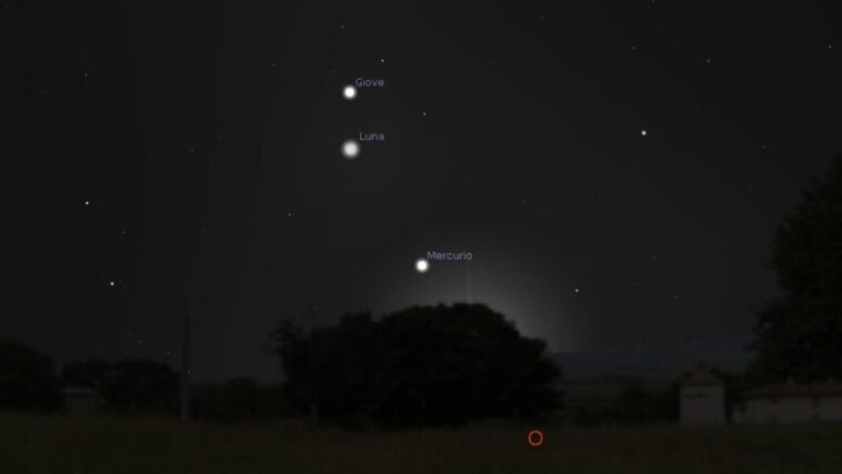 Le 22 mars, la Lune rencontre Jupiter et Mercure : quand les voir dans le ciel et comment les reconnaître 1 Le 22 mars, la Lune rencontre Jupiter et Mercure : quand les voir dans le ciel et comment les reconnaître