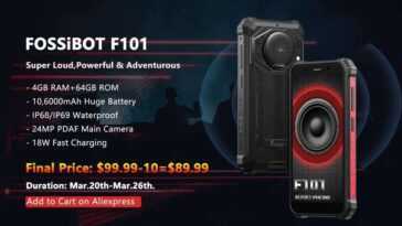 Caractéristiques complètes publiées pour le téléphone robuste FOSSiBOT F101 2 FOSSiBOT F101