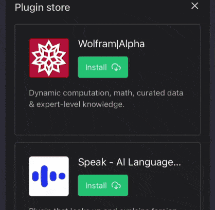 ChatGPT peut désormais accéder à des plug-ins tiers - App Store est ici 5 Démo