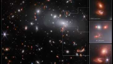 Une image époustouflante du télescope James Webb montre la même galaxie à trois moments différents dans le temps 28 Mind-boggling James Webb Telescope image shows the same galaxy at three different points in time