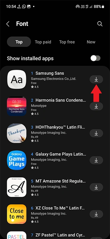 Comment changer la police sur Samsung