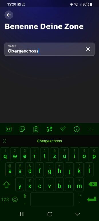 Sélectionnez un type de zone et entrez un nom qui vous convient.
