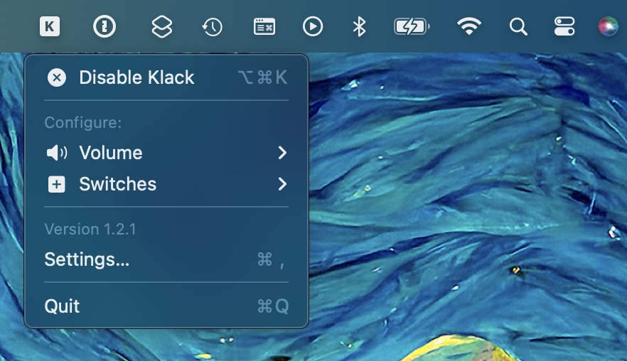 Pratique : l'application Klack apporte de délicieux effets sonores de clavier mécanique à votre Mac 4 Klack pour les effets sonores du clavier mécanique Mac 3