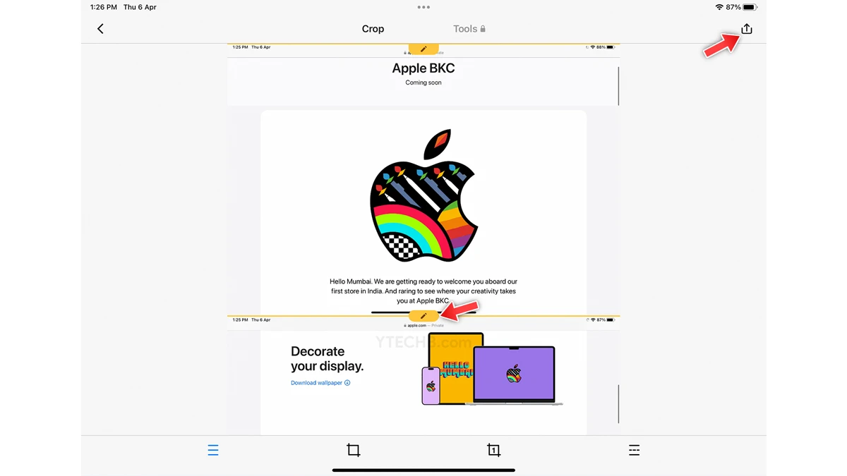 comment faire une longue capture d'écran sur ipad