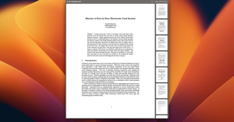 Voici pourquoi macOS a le livre blanc Bitcoin caché dans ses fichiers 1 Voici pourquoi macOS a le livre blanc Bitcoin caché dans ses fichiers
