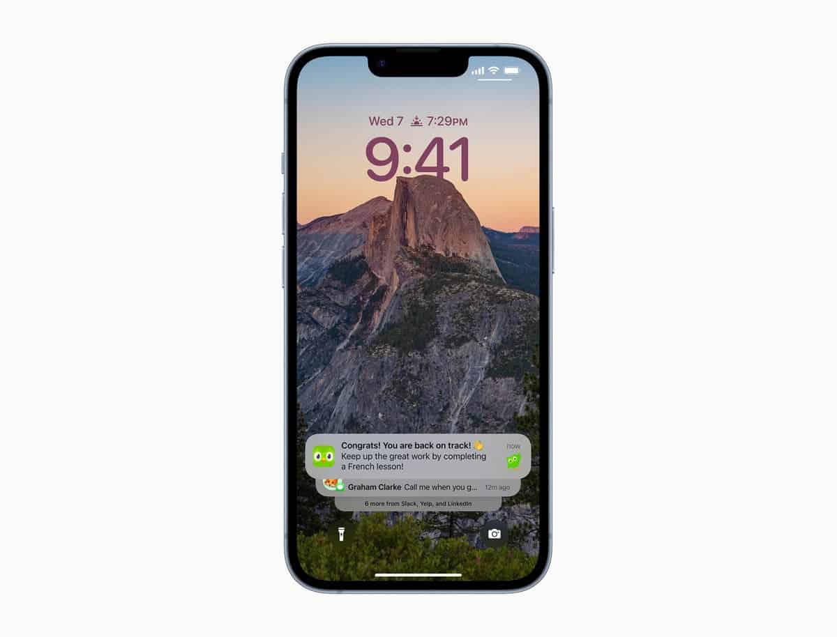 Écran de l'iPhone 14