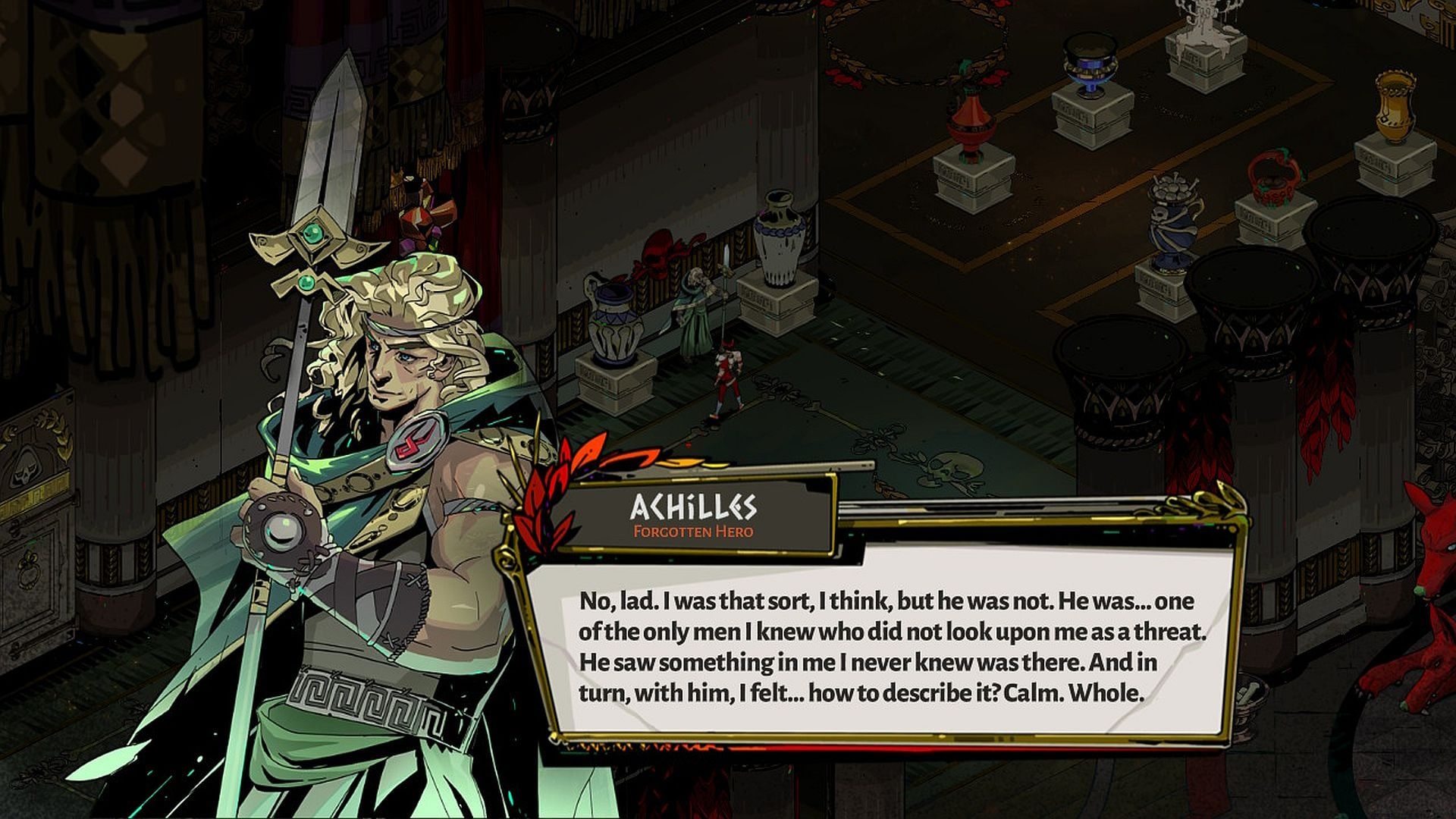 HADES |  Le personnage d'Achille, amoureux de Patrocle