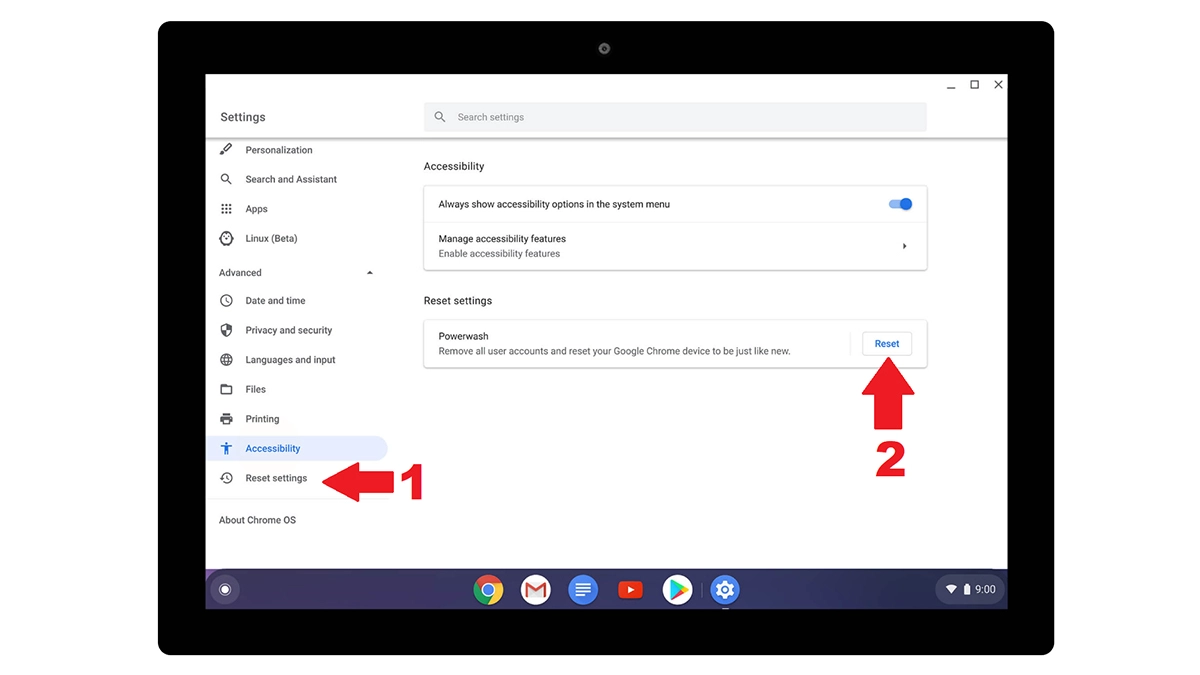 Comment réinitialiser un Chromebook aux paramètres d'usine