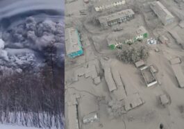 Eruption colossale en Russie, Shiveluch libère une colonne de cendres de 20 km de haut : villages submergés