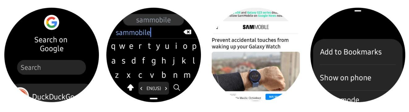 La smartwatch Wear OS Galaxy peut naviguer directement sur le Web 5 Google