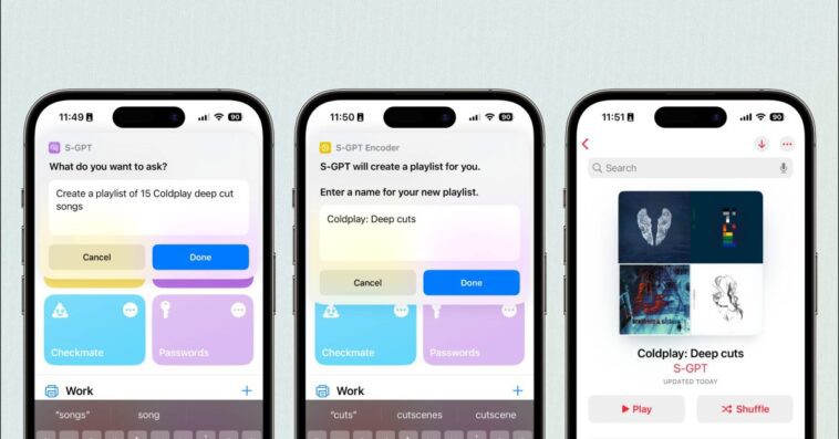 Ce raccourci apporte une intégration approfondie de ChatGPT aux fonctionnalités et applications iOS natives 1 Ce raccourci apporte une intégration approfondie de ChatGPT aux fonctionnalités et applications iOS natives