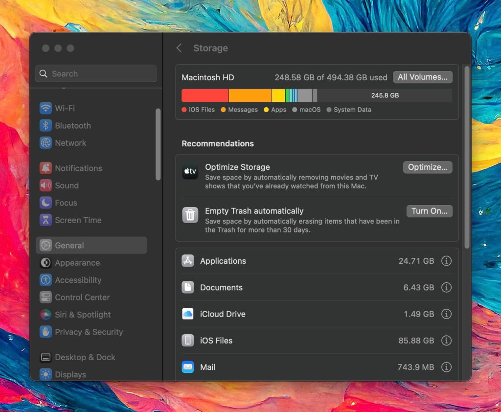 5 trucs et astuces pour libérer de l'espace disque et du stockage caché sur votre Mac 4 Comment libérer les paramètres du système de stockage Mac 2