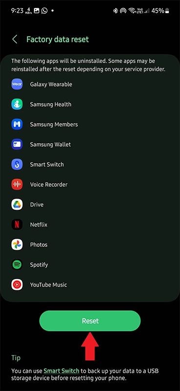 Comment réinitialiser le Samsung Galaxy S23