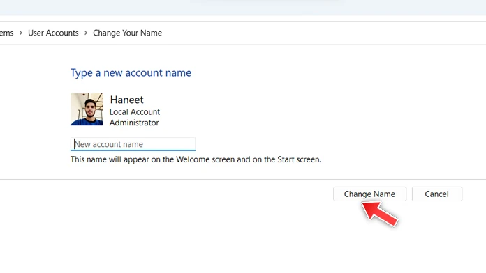 Comment changer le nom d'utilisateur du compte dans Windows 11
