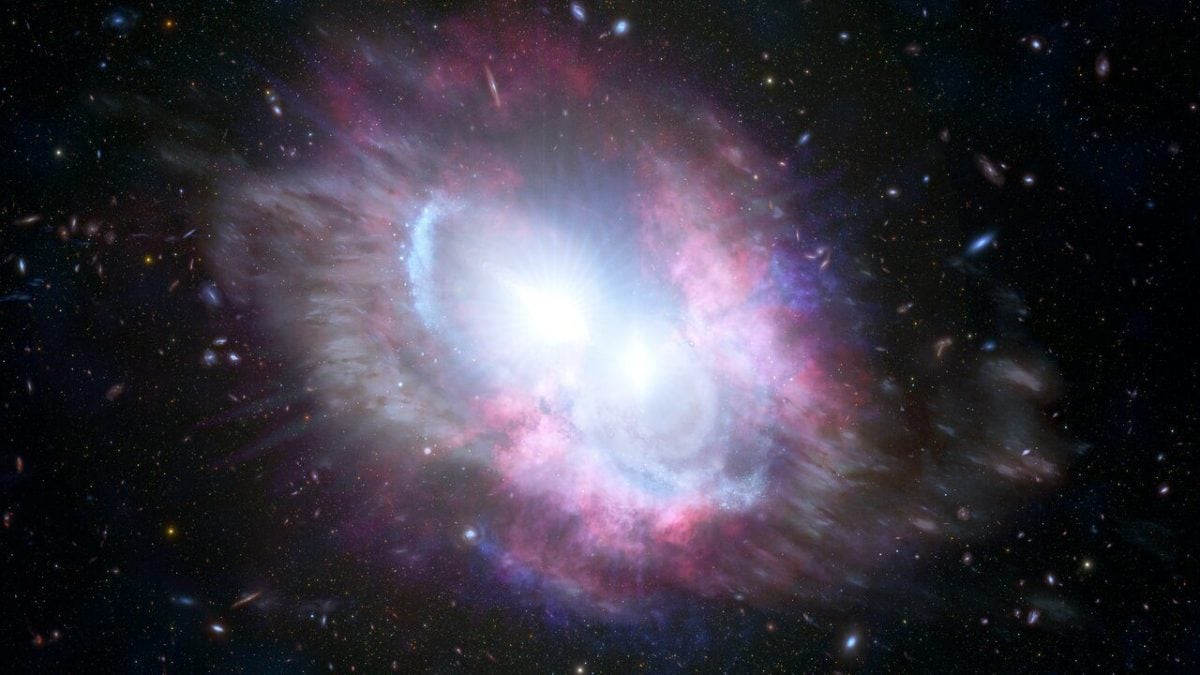 Deux trous noirs sont au bord d'une collision épique 2 Vue d'artiste d'une paire de quasars al