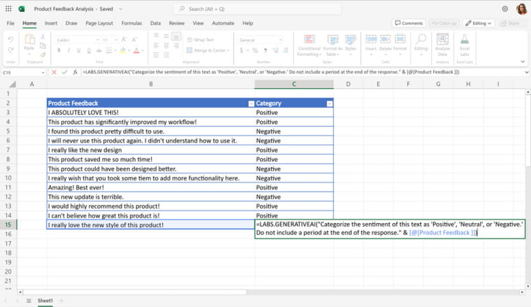 Excel Labs : le complément expérimental qui ajoute l'IA générative à Excel 2 Microsoft Garage Excel Labs