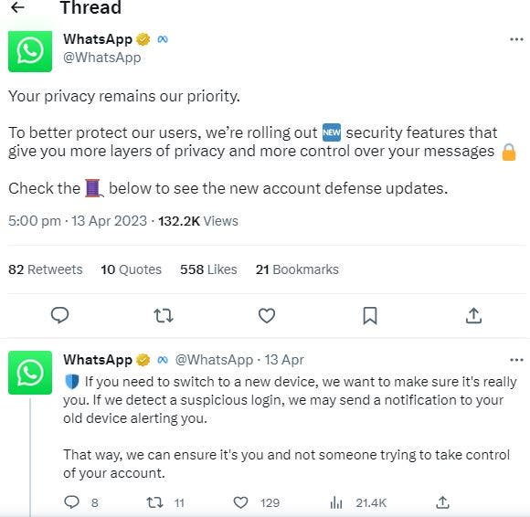 Les utilisateurs de Whatsapp peuvent désormais se détendre – une nouvelle fonctionnalité de sécurité est arrivée 2 WhatsApp