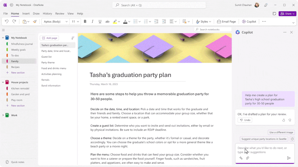 OneNote se réinvente avec Copilot, l'assistant Microsoft 365 AI 2 Copilote dans OneNote