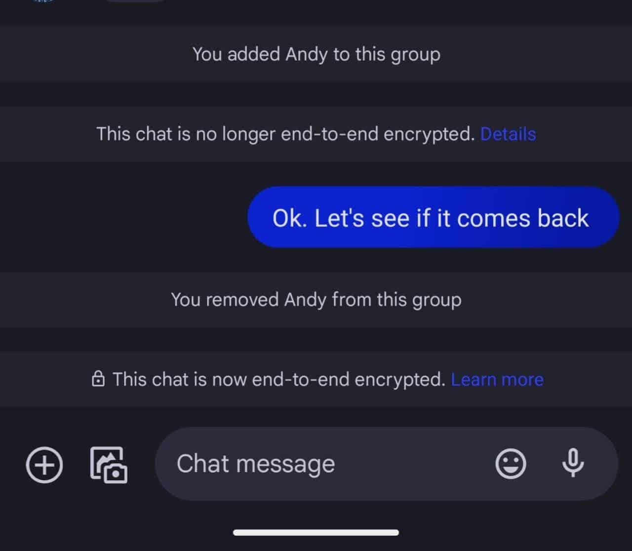 Une autre fonctionnalité importante de WhatsApp arrive dans l'application Google Messages 2 Sécurité des messages Google