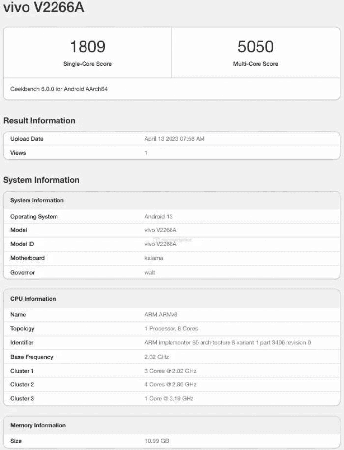 Vivo X Fold2 passe par Geekbench - les principales spécifications révélées 2 Vivo X Fold2