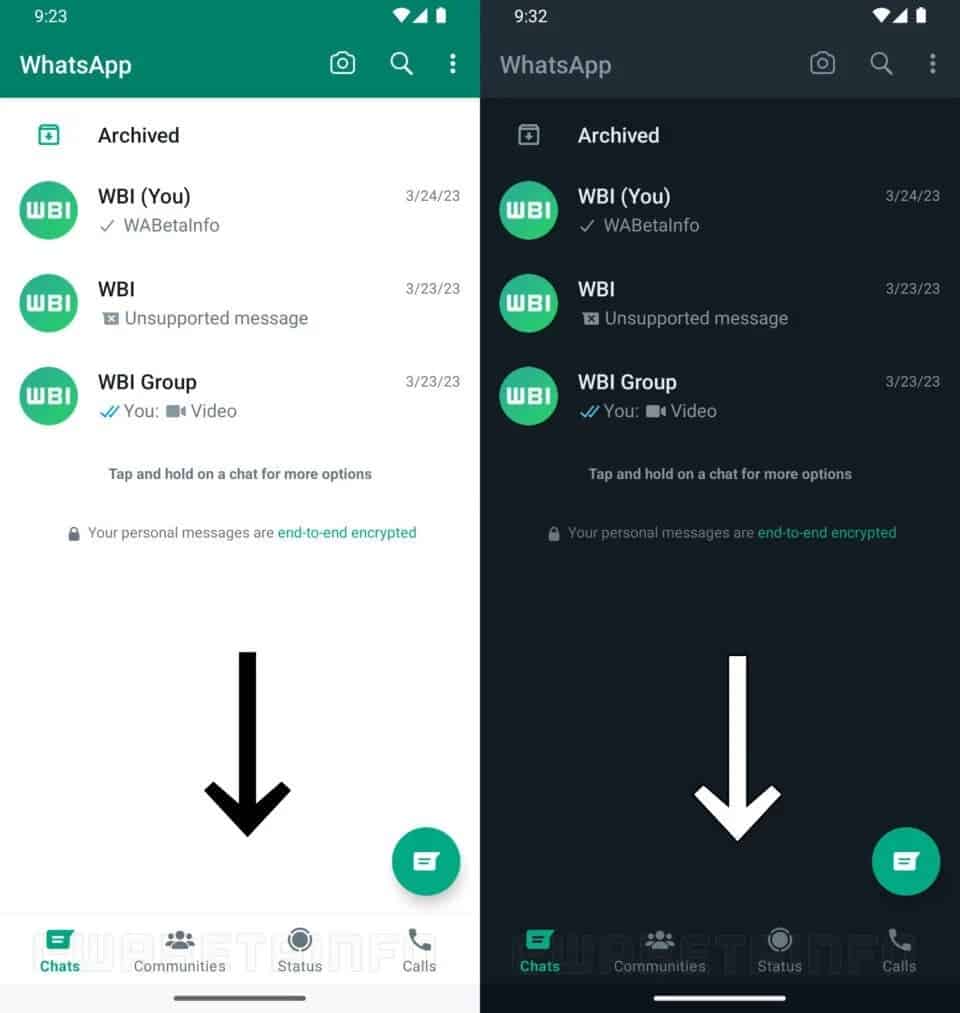 WhatsApp pour Android adoptera un design de type iOS dans une prochaine mise à jour 2 WhatsApp pour Android adoptera un design de type iOS dans