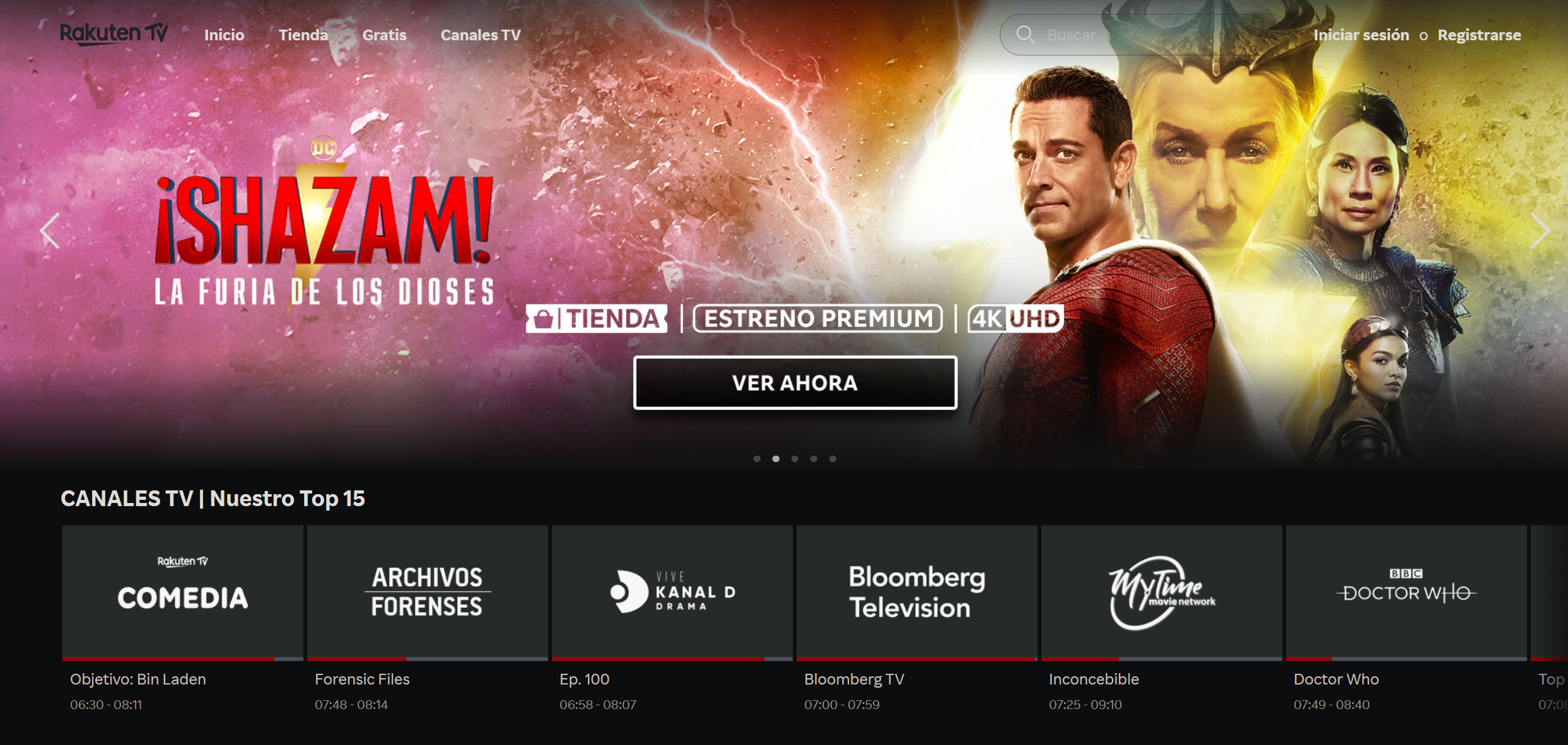 8 alternatives à Playdede (anciennement Megadede) gratuites et légales 5 Menu d'accueil de Rakuten TV