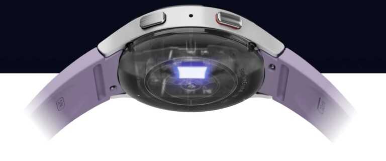 Samsung Galaxy Watch5 : Comment utiliser le suivi du cycle avec le capteur de température 7 Le capteur de température cutanée est situé au bas de votre Galaxy Watch5. (Photo : Samsung)