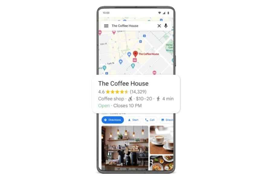 Google Map nouvelle fonctionnalité d'accessibilité