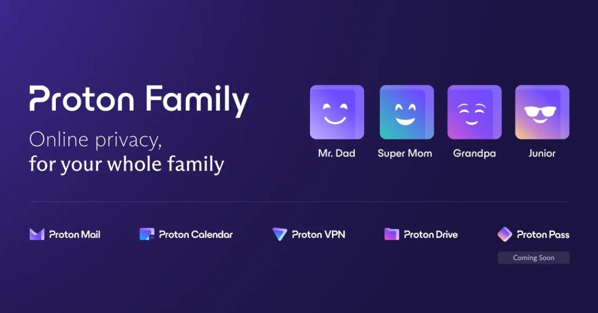 Les e-mails, le calendrier, le stockage, le VPN et tous les futurs services chiffrés par Proton sont désormais adaptés aux familles