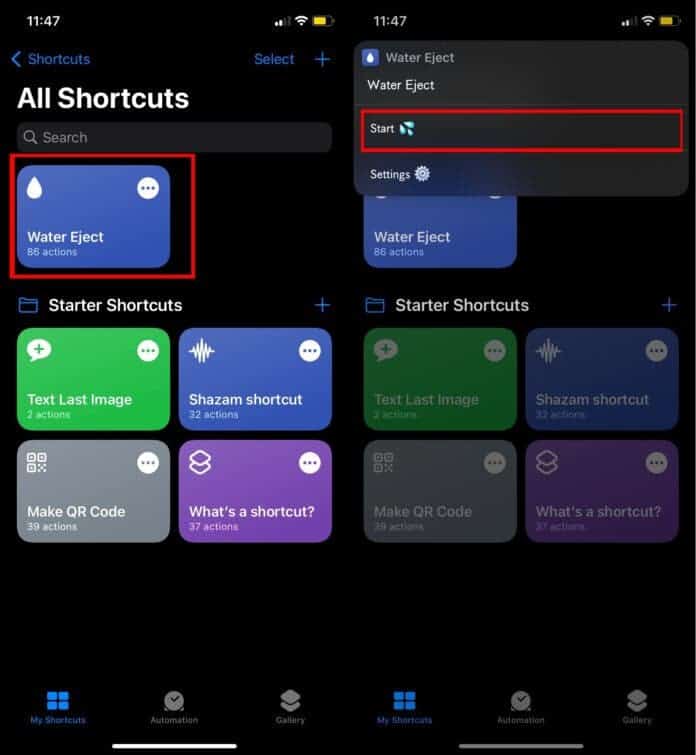 Raccourci d'éjection d'eau : comment éjecter de l'eau d'un iPhone mouillé à l'aide de cette fonctionnalité 3 Raccourci d'éjection d'eau de l'iPhone