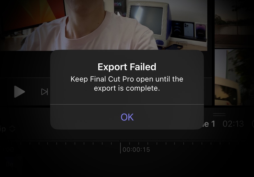 Final Cut pour iPad est un pas dans la bonne direction, mais il met en évidence les limites d'iPadOS 3 Erreur Final Cut pour iPad