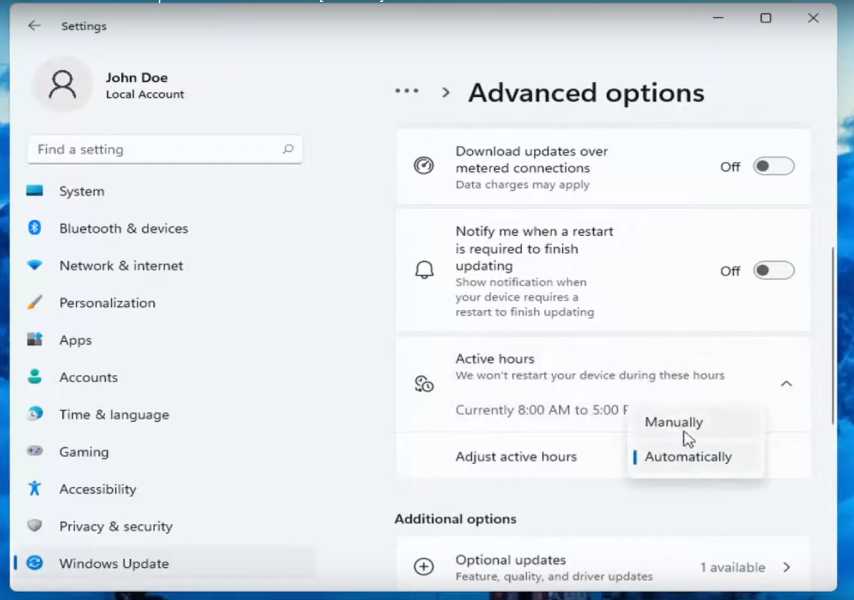 Gérer la mise à jour Windows -2
