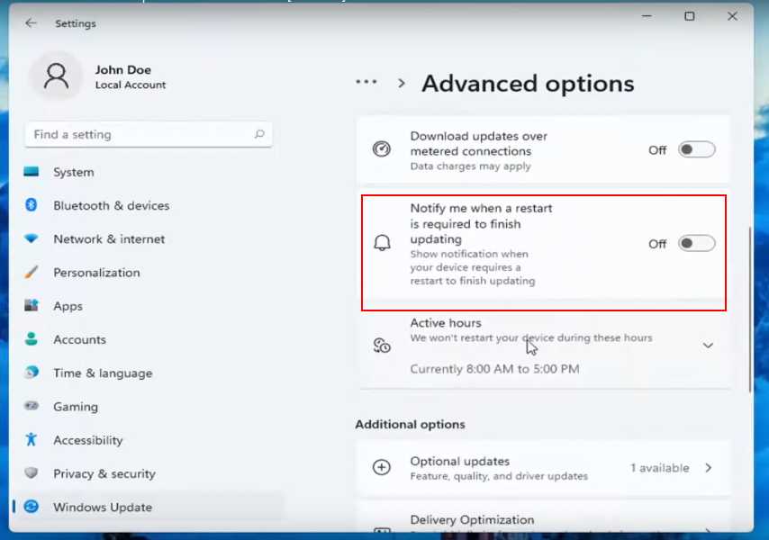 Gérer le redémarrage de Windows Update -3