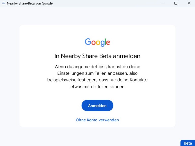 Partage à proximité : partagez du contenu d'Android vers Windows et macOS 3 Connectez-vous avec votre compte Google. (Capture d'écran)