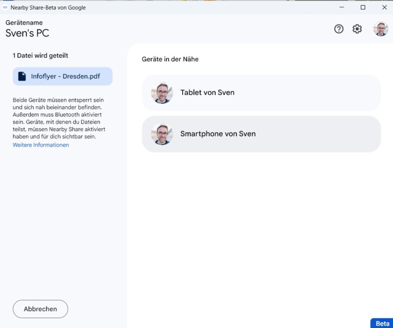 Partage à proximité : partagez du contenu d'Android vers Windows et macOS 10 Et il en a trouvé. (Capture d'écran)