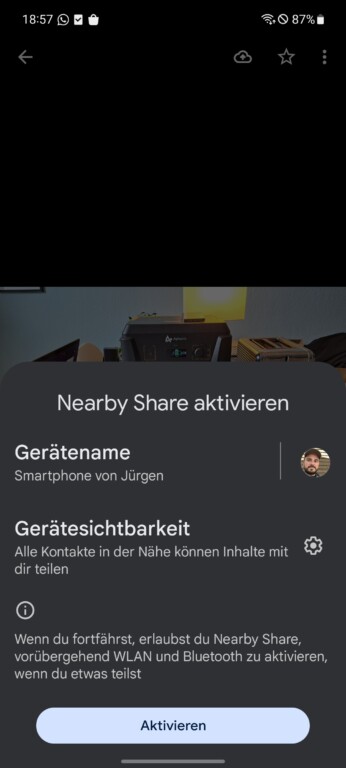 Partage à proximité : partagez du contenu d'Android vers Windows et macOS 14 NearDrop utilise la fonctionnalité de partage à proximité sur votre téléphone Android. Confirmer à la première utilisation.