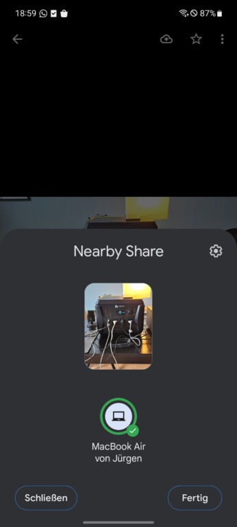 Partage à proximité : partagez du contenu d'Android vers Windows et macOS 16 L'expédition a été réussie.