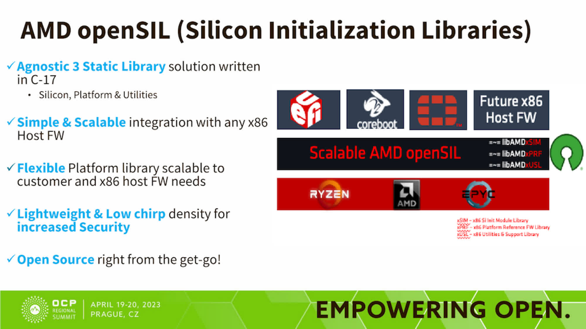AMD prévoit de remplacer le firmware AGESA par une alternative open source openSIL 2 AMD prevoit de remplacer le firmware AGESA par une alternative