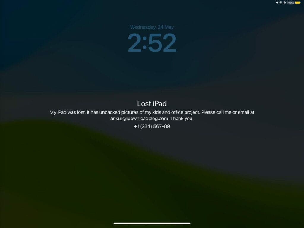 Message du mode perdu d'Apple