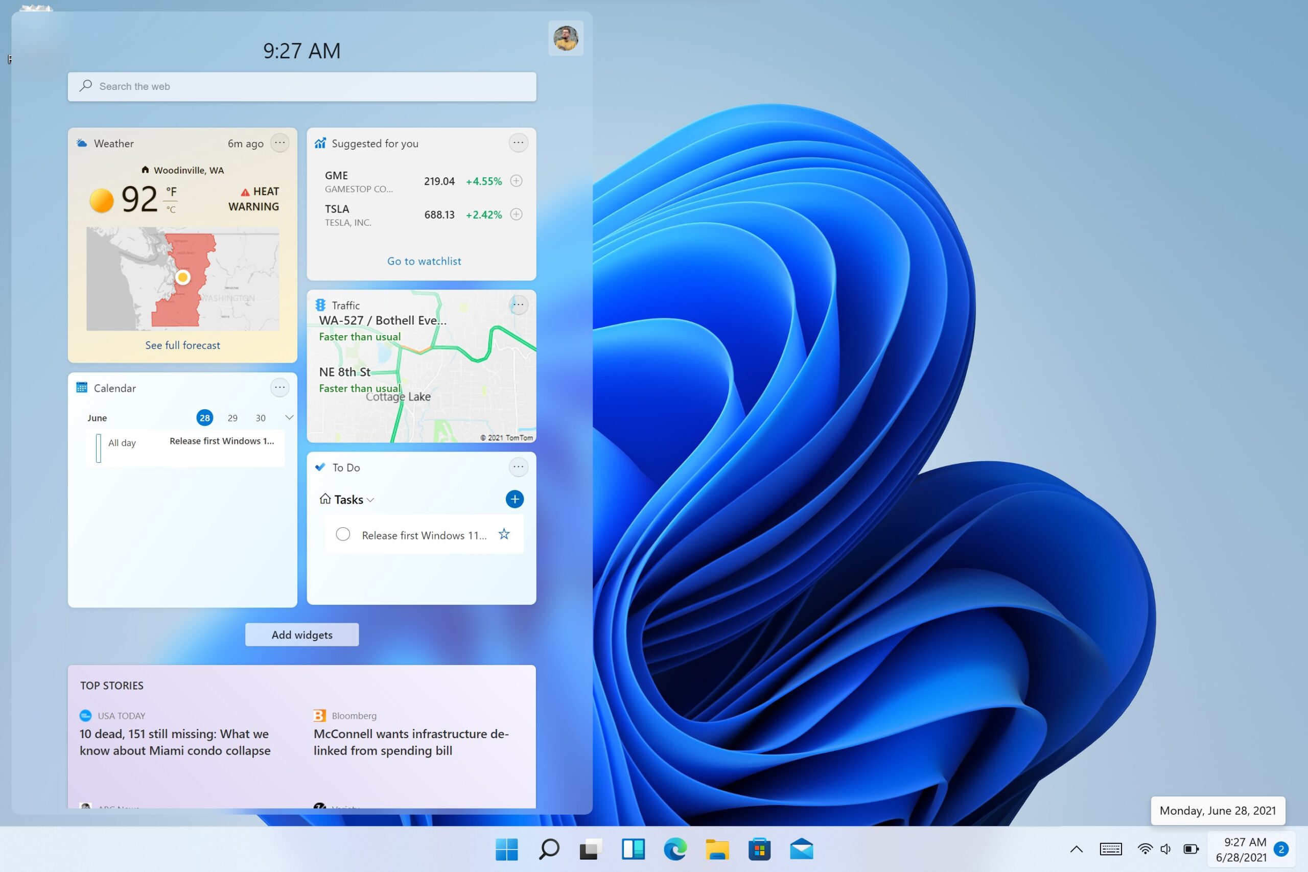 Windows 11 ajoute des widgets pour surveiller l'utilisation du CPU, de la mémoire et du GPU