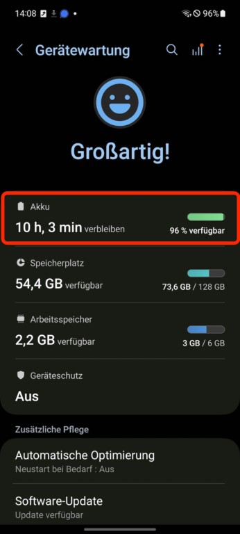 Votre smartphone Samsung se recharge lentement ? Activez le mode de charge rapide ! 3 Appuyez sur "Batterie" (capture d