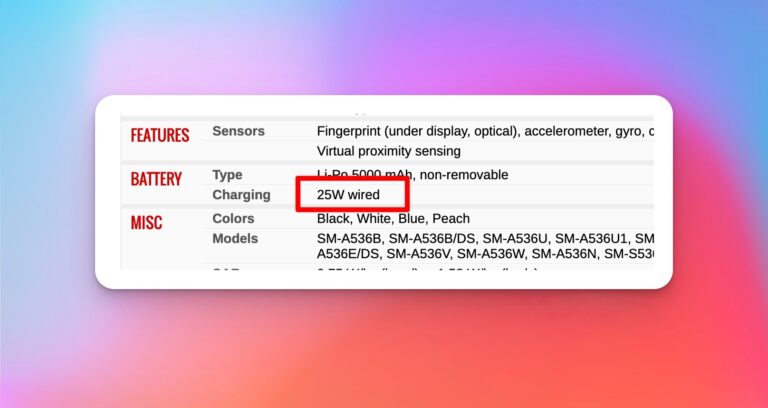 Votre smartphone Samsung se recharge lentement ? Activez le mode de charge rapide ! 7 "25W filaire": Le smartphone dispose d